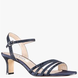 Bedazzled Navy Heels